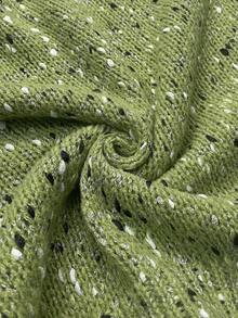 Suéter de mujer casual de cuello redondo con mangas largas acampanadas y bloques de color, para otoño/invierno - Verde - Ver 8