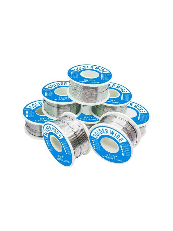 Dây hàn thiếc chì lõi nhựa thông 63-37, đường kính 0.6/0.8/1mm, dùng cho hàn điện, chứa 2.5% chất trợ hàn.