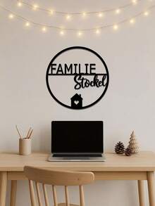 HELLOYOUNG 1pc Personalized Door Plaque - Modern Front Door Decor, Customizable Family Name, Door Knocker And Hanging Nameplate | Weather-Resistant Indoor/Outdoor Decorative Accessory, Multipurpose, Decorative, Reusable, Ideal Gift For Him, Her, Boyfriend, Dad, Girlfriend, Mom, Family, Friends