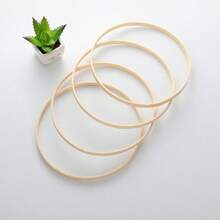 10 个圆形木竹编织环、用于悬挂装饰的手工花环底座、家居装饰派对花环、DIY 捕梦网材料、墙面装饰工艺品、悬挂派对装饰、家居工艺装饰木环、婚礼花环装饰（款式随机发货） - 米色 - 查看 11