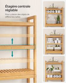 SONGMICS Over-The-Toilet Storage - 自然米色 - 查看 3