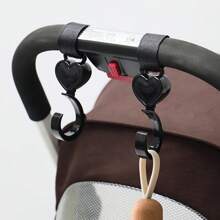 2个婴儿推车挂钩，电动自行车宠物车挂钩，多功能360度旋转挂钩，婴儿床挂钩，心形挂钩