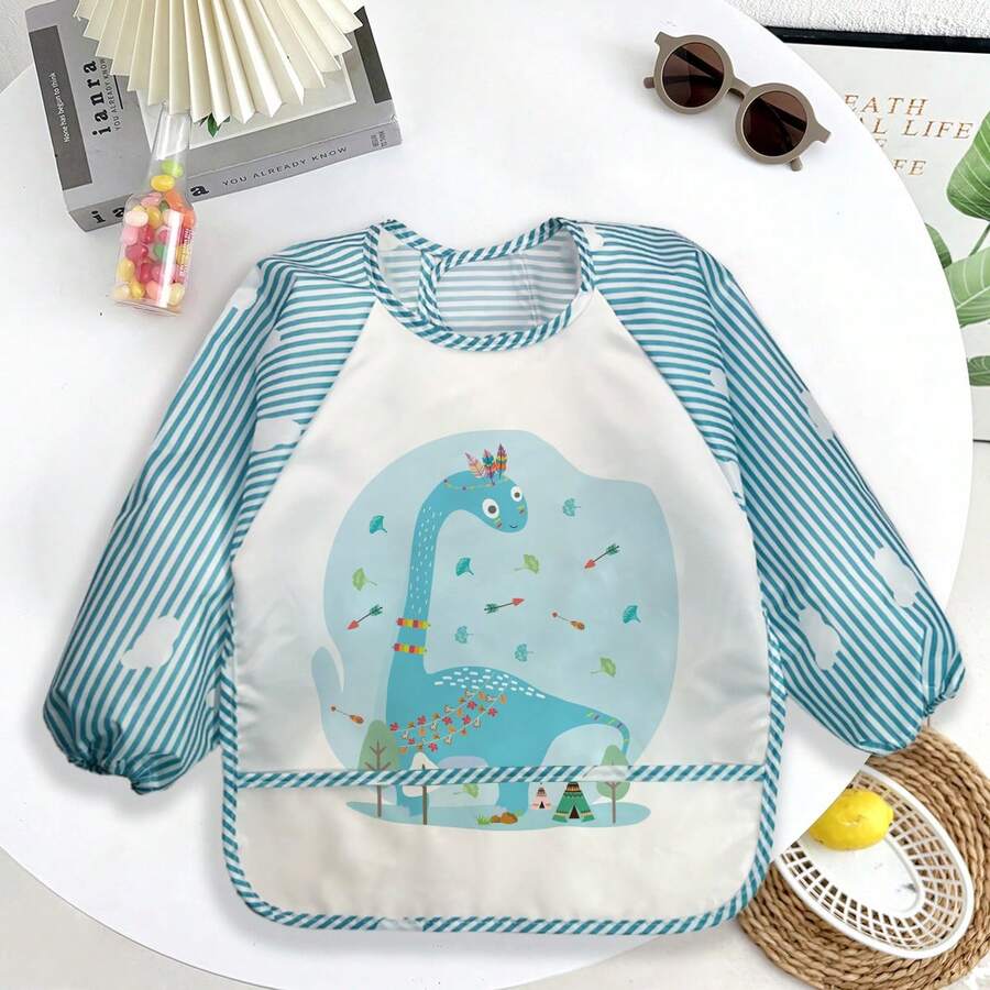 Koala Cartoon Waterproof Long Sleeve Bib, Soft Feeding Bib, Washable, Christmas, Halloween, Thanksgiving, New Year, Valentine's Day, Easter Gift