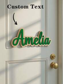 可定制个性化木质门牌、公寓门牌、壁挂式门牌、卧室门牌、装饰性木质和亚克力门牌，以及简约风格的房屋标牌，适合作为乔迁、周年纪念、生日、毕业、情人节、新生儿派对、洗礼、婚礼礼物，以及圣诞节、万圣节、感恩节等节日的家居装饰，也可用于客厅装饰。 - 彩色 - 查看 6