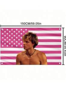 1 件 JJ Maybank 60*90/90*150 厘米涤纶美国国旗挂毯 - 适用于卧室、客厅、办公室、派对装饰的壁挂横幅 - 无需电源