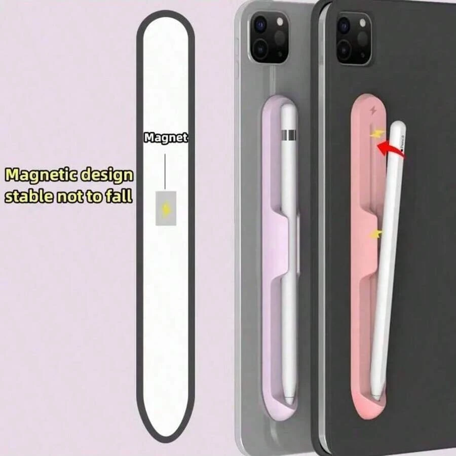 Silicone Pencil Holder With Tablet Stylus Pen Slot Compatible With Apple Pencil Pro 1 2 3 Generation, Galaxy Tab S6 Lite S7 S8 S9 Ultra - Multicolor - View 1