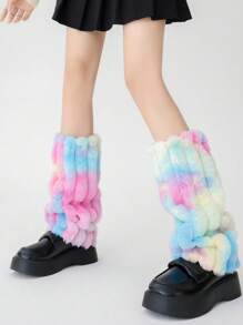 Plush Leg Warmers, Colorful Fuzzy Leg Warmers, Winter Warm Leg Sleeves Boot Cuffs