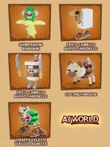 Shanhaijing Tungtungtungsahur Mountain Set Building Block Toys, Luxury Children's Game Model, Suitable For Boys And Girls Puzzle Science DIY, Anime Games, Cute Kawaii Building Block Toys, Building Block Lovers' Desktop Decoration, Back-To-School Supplies, Suitable For Christmas, Halloween, Birthday Gifts, Anime Character Toys For Boys And Girls