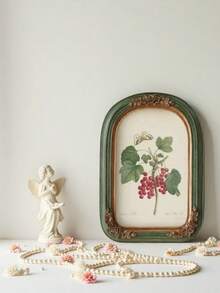 1pc French Style Light Luxury Niche Picture Frames, Classical Carved Retro Resin Picture Frames For Hanging Paintings, Artistic Picture Frames, Tables For Placing Photos, Arched Frames Of Plants And Flowers, American Style Hanging Paintings For Dining Rooms, Living Room Decorations, Bedroom Decorations, Resin Picture Frames For Wall Images, Freely Customizable For DIY Combination