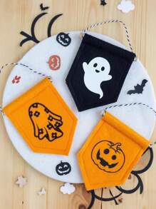 万圣节毛毡旗装饰，万圣节手工复古挂饰，秋季南瓜鬼魂毛毡装饰，庭院秋季户外横幅，适用于秋季感恩节、派对、万圣节、卧室、鬼屋、壁炉、墙壁、室内、室外、生日、家居悬挂装饰、秋季装饰