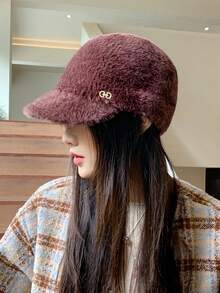 1 件女士蓬松棒球帽，宽边保暖渔夫帽，百搭休闲装，适合户外和日常使用，秋冬