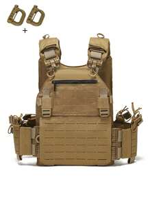 Gilet da caccia con sgancio rapido a un pulsante, espandibile e staccabile, con perforazioni laser, resistente all'abrasione e alla lacerazione, adatto per la caccia, la sopravvivenza all'aperto e altre applicazioni