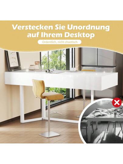 Folding Bureau 120*55cm Multifunctional, Foldable, European Plugs, Clamshell To Hide Clutter Families Cats Babies view 5