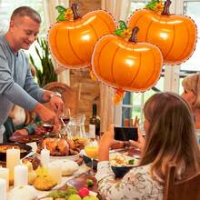 1/3/5pcs Small Flower Pumpkin Foil Balloons, Suitable For Thanksgiving Decor, Harvest Festival Party, Pumpkin Theme Party, Halloween, Autumn Thanksgiving Happy Party, Christening, Autumn Birthday, Wedding