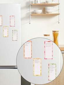50 Sheets/Notepad Magnetic Memo Pad For Refrigerator - Multicolor - View 7