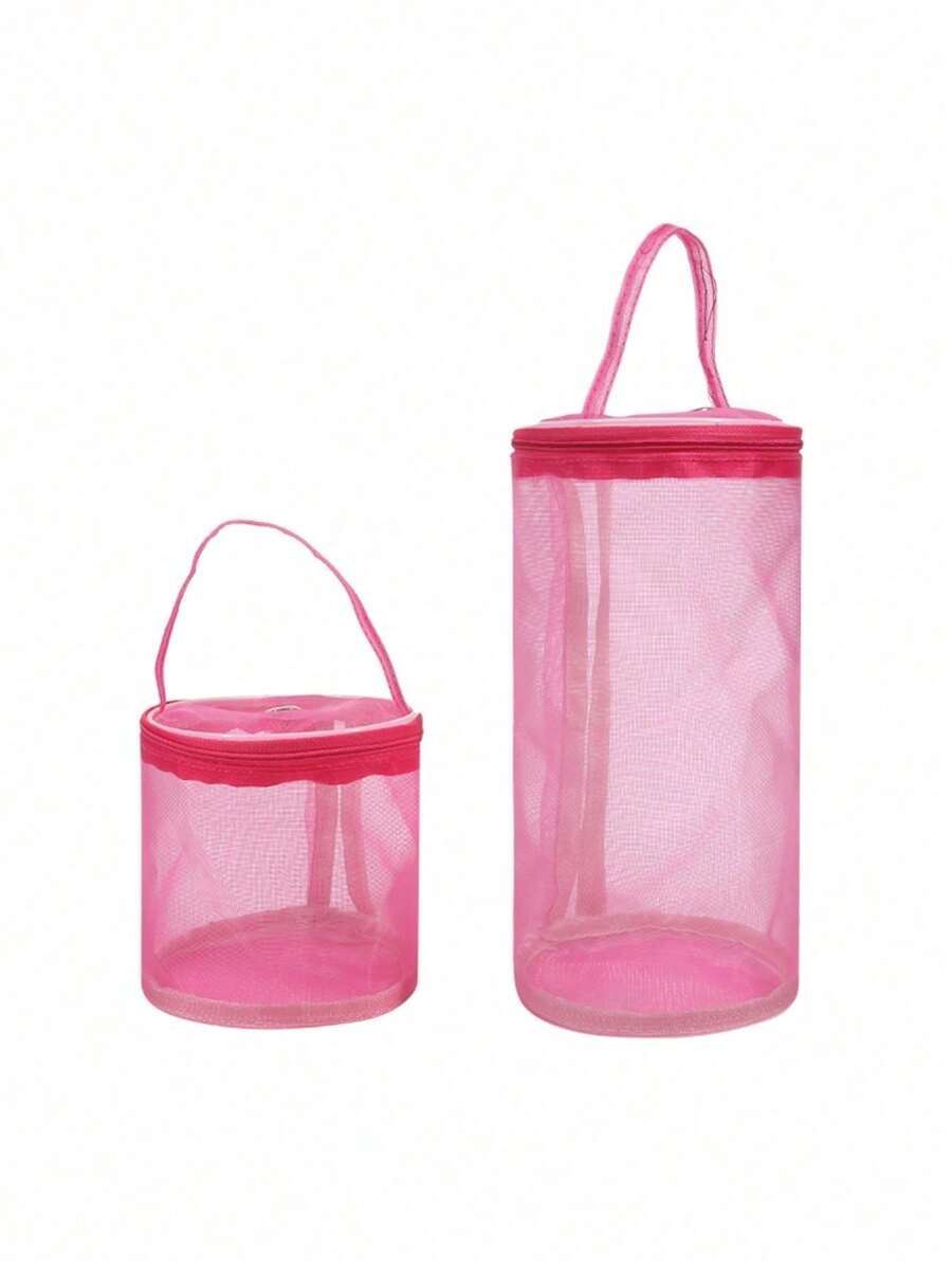 1pc Colorful Multi-Size PVC Mesh Yarn Storage Bag, DIY Knitting Tool Crochet Thread Organizer - Multicolor - View 1