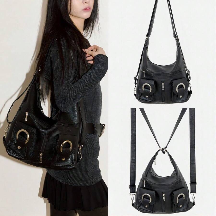 Women Fashion Backpacks - Trắng (vải dày chất lượng cao) - Xem 1