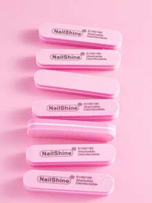 5/10pcs Oblong Shape Nail File Manicure Set 0.47 Inch Thick Nail Files For Gel Nails Sponge Washable Double Sided 100/180 Sanding Buffing File