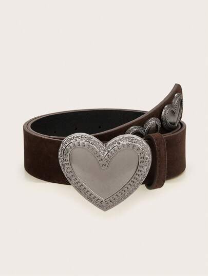 1pc Women's Retro Alloy Buckle Printed PU Leather Belt, Suitable For Western Cowboy Style