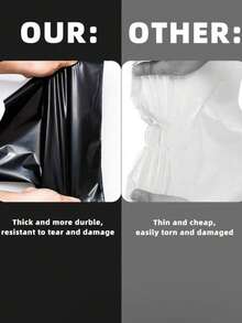 50 opakowań czarnych torebek wysyłkowych z polietylenu – super wytrzymały materiał polietylenowy, samoprzylepny, wodoodporny, z krawędziami, bardzo duży rozmiar do pakowania hurtowego na powrót do szkoły