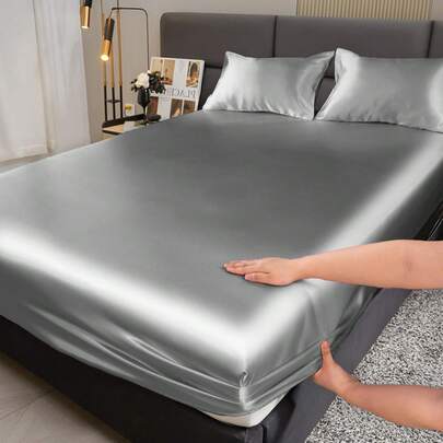 2/3 Pcs Satin Bed S…