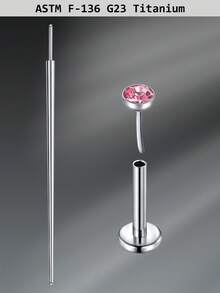 CIZME 1 Set Fashionable Titanium Alloy Threadless Nose Stud CZ Nose Ring, Flat Back Stud Earrings, CZ Nose Bone, Nose Wing, Cartilage Earrings, 20G 18G 16G Cubic Zirconia Lip Ring, Medusa Lip Ring, Threadless Lip Stud, Piercing Taper, Suitable For Daily Wear - Lip Studs - View 29