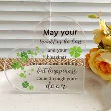 Centru de masă, decor unic de birou în stil boho - placă acrilică în formă de inimă cu citat inspirator, ideală pentru decorul biroului, dormitorului și camerei de zi. De asemenea, un cadou minunat pentru femei, surori, colege de ziua de naștere, Ziua Mamei, Crăciun. Această piesă poate adăuga o notă de farmec oricărei camere. - Multicolor - Vizualizare 9