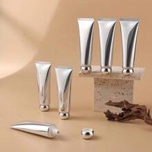 50ml Refillable Empty Aluminum-Plastic Tubes Silver Cosmetic Containers For Package Cleanser Hand Cream Cosmetic Lotion