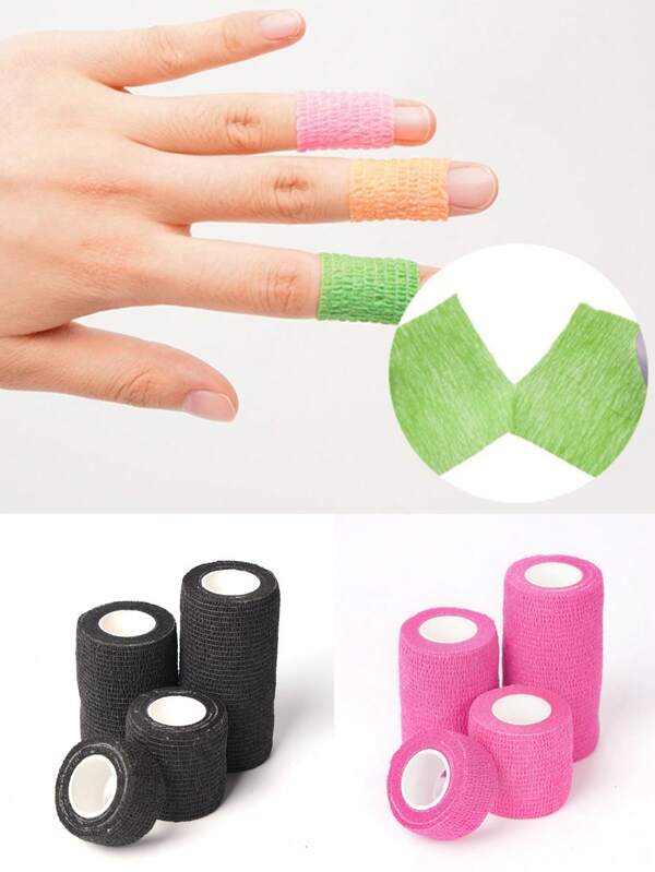 1/2/6pcs Nail Art Protection Bandage,Nail Art Self-Adhesive Bandage,Easy To Tear,Multi-Functional Breathable Elastic Self-Adhesive Tape Suitable For Home And Salon Use.