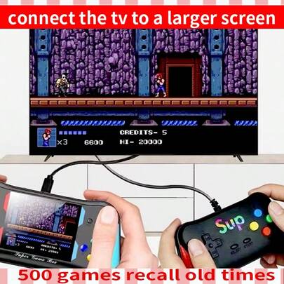 Consola de juegos retro x7m - sistema de juegos portátil doble, con batería recargable usb, pantalla de color, carcasa ABS duradera, salida de televisión / AV y soporte bidireccional para juegos competitivos, consola de juegos retro, accesorios de juegos retro, diseño ergonómico, pantalla de alta calidad