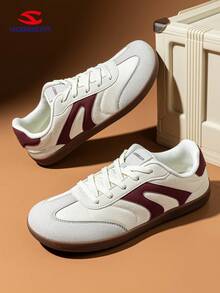 HOBIBEAR 男士休闲运动鞋，简约风格，舒适的步行鞋，柔软橡胶鞋底，适合所有季节 - 米紅 - 查看 3