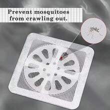 50 PCS ,Floor Drain Stickers, Hair Filter Net For Bathroom,Disposable Shower Drain Cover Hair Catcher Shower Drain Mesh Stickers,For Shower, Bathroom - 灰色 - 查看 6