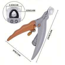 1 宠物指甲钳带 LED 灯，透明指甲修剪放大镜，指甲残留物收集器，宠物卫生指甲钳，指甲锉，狗、猫和小动物指甲修剪器，橙色指甲钳，多色指甲锉，腿部美容工具