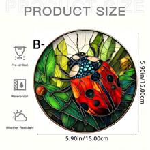 1pc Ladybug Acrylic Sun Catcher, Window Hanging Pendant, Is An Ideal Commemorative Gift For Family, Lovers, Friends, Holiday Decoration, Home Decoration, Mother's Day, Wedding Season Decoration, Birthday Gift, Wall Decoration Art