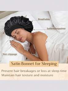 Silk Sleeping Cap, Satin Hair Cap, Soft Elastic Belt Silk Sleeping Cap, Curly Silk Hair Band, Adjustable Silk Sleeping Cap, Suitable For Curly Hair/Natural Hair, Waterproof Shower And Sleep Hair Care, Suitable For Home Bathroom Decoration And Sleep