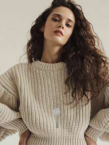 Xiacheng 1/6pcs Women Long Tassel Pendant Necklace, Circular Bar Feather Leaf Sweater Chain, Personalized Necklace - Silver - View 3