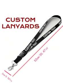 Custom Text ID Badge Lanyard, Personalized ID Badge Holder Strap With Detachable Clasp, Neck Strap Keychain For Keys And Phone, 20.47 Inches/52cm - Multicolor - View 10