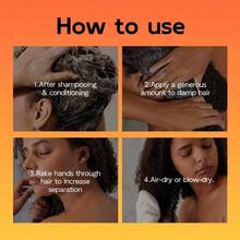 2PCS Black Castor Oil Moisturizing Hair Cream, Curl Defining Solution For Frizz Control, Leaves Curls Soft And Bouncy,250ML Per Bottle - 2pcs - 查看 6