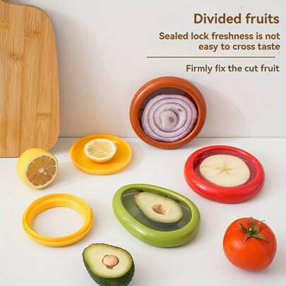 SOKANY 1pc/4pcs Reusable Food Storage Containers, Fruit & Vegetable Fresh Keeping Jars. With Stretchable TPU Lids. Washable To Keep Food Fresher Longer. Suitable For Storing And Preserving Kitchen Ingredients. Essential Kitchen Tool.