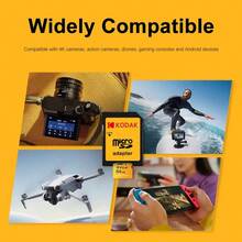Kodak 2张柯达C10 Micro SD卡，32GB存储卡，兼容64GB、128GB，读写速度100MB/s，U3 V30 MicroSD卡，最大支持256GB，适用于相机、智能手机和电脑。 - 黃色 - 查看 8
