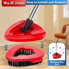 3 Pack Spin Mop Replacements Head Compatible With O-Ceda Spin Mop 1-Tank System,Microfiber Spin Mop Refills Head,1 Mop Scrub Brush + 1 Mop Base + 3 Pack Cleaning Floor Mop Head, White - 白色 - 查看 8