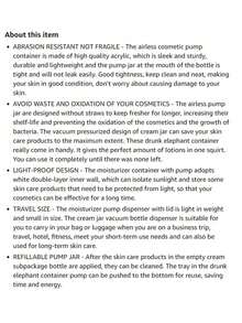 Bowknot Pattern Airless Pump Bottles Jars,Air Pump Container For Cream,Pump Moisturizer Container, Empty Acrylic Makeup Cosmetic Containers With Pump, Refillable Travel Size Containers Airless Lotion Jar With Lid For Thick Moisturizer, Skincare Cream, Clear, Makeup Organizer - Multicolor - View 10