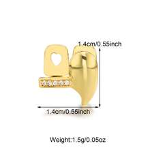 1pc Plated Gold Grillz Mouth Top Tooth Single Grill Cap For Teeth Party Accessories, Rapper, Halloween Teeth,