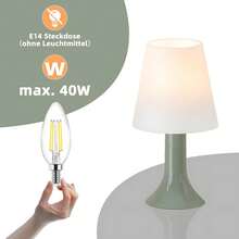 homefire Bedside Lamp Living Room Table Lamp With Cable - Table Lamp Set Of 2 Small Lamps Green E14 Table Lamps Modern Country House Style For Dining Table Bedroom - Without Bulb - 查看 8