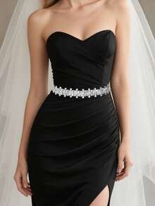 1 chiếc thắt lưng cưới màu bạc đính đá lấp lánh, thắt lưng cô dâu thủ công đính đá cho dạ hội, váy phù dâu, phụ kiện ngày Valentine. - Nhiều màu - Xem 4