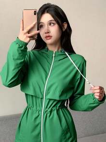 TAD Women Trench Coats - Green - View 1