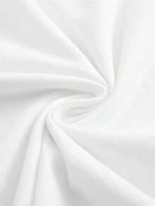 Camiseta de mujer blanca 100% algodón con elegante estampado de mujer noble, camiseta casual y cómoda de manga corta con cuello redondo, ropa de primavera y verano, adecuada para cualquier ocasión, color sólido, casual, uso diario. - Blanco - Ver 5