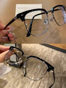 "Master"Series,  Blue Light Blocking Glasses Vintage Half Frame UV Clear Lens Anti Eyestrain Computer Gaming Glasses For Women Men.Glasses Frame,Blue Light Glasses For Woman Men Safety Glasses Blue Light Blocking Glasses  Protection Computer Gaming Glasses   Women Cute Light Weight Red Frame Oversized Non Prescription Small Face Square Cat Eye  Reduce Eye Fatigue On Computers, TVs, Phones, And Games, Suitable For Computer Lense Screen Protector Plain Glasses   Clear Lens Glasses Blue Light   Light Blocking Glasses Blue Light Glasses Light Glasses For For Women Men  Light Glasses For    Glasses For Women  99 Blue Light  Glasses For Woman  Blue Light  Glasses Women/Men, Fashion Round  Frame UV Ray Filter Computer Gaming Glasses Computer Glasses - Anti Eyestrain & UV Glare Protection Anti Glare - 銀色 - 查看 1