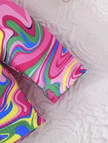 3件套女婴心形印花圆领罗纹长袖上衣搭配简约针织日常裤