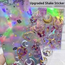 1 套贴纸，包含各种款式的贴纸、爱心贴纸、文具贴纸、彩色饰品贴纸和少女公主普通贴纸（款式随机）